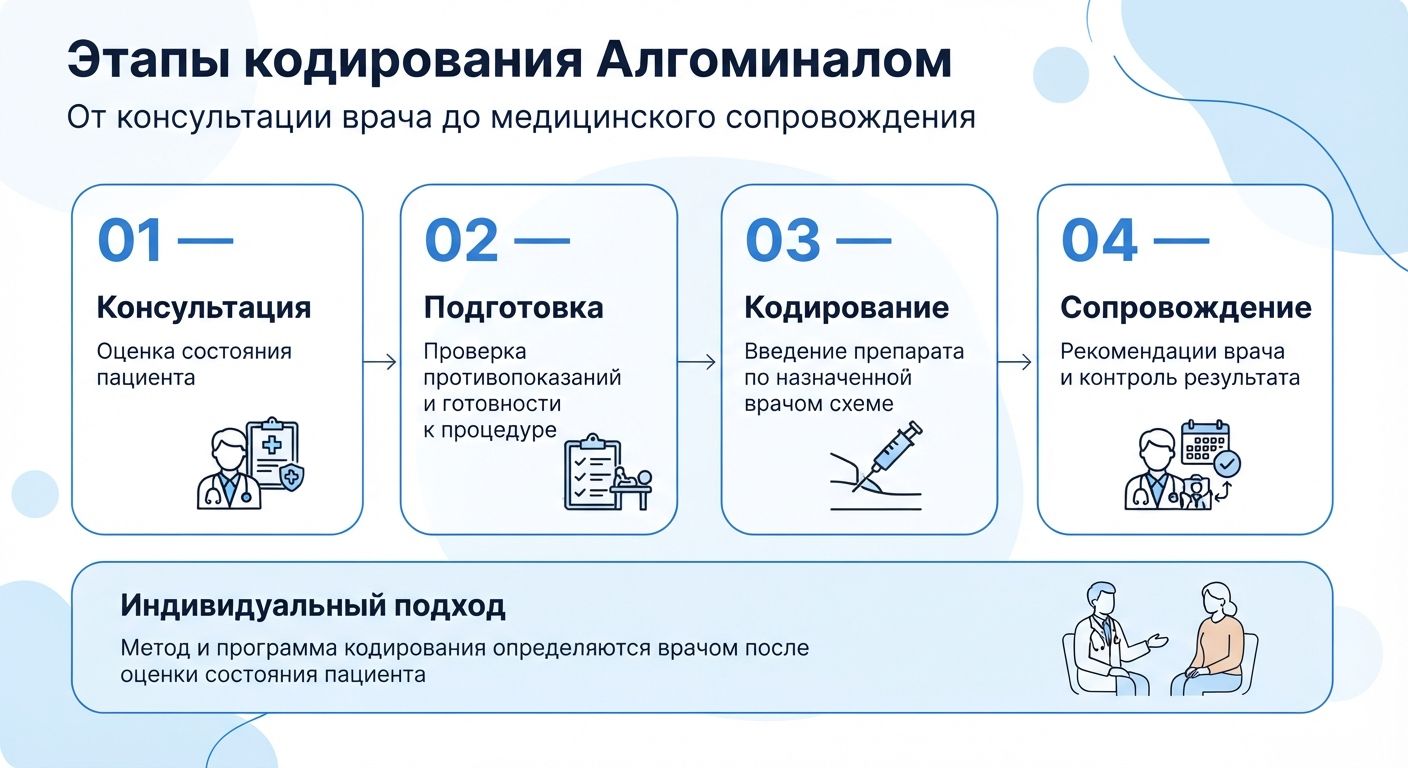 Кодирование препаратом «Алгоминал» в Волосово инфографика